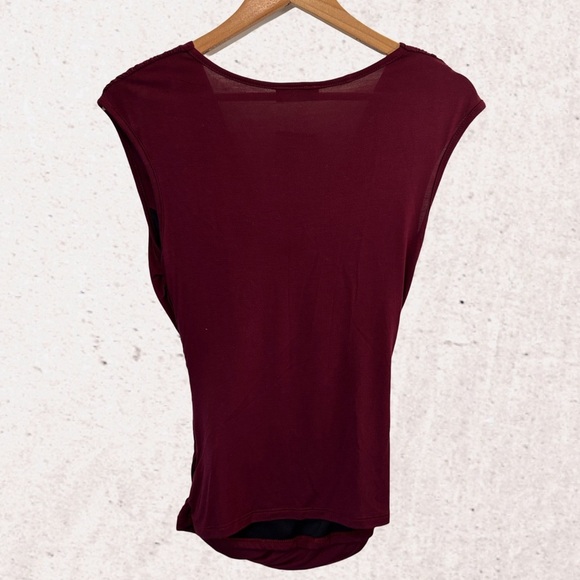 Red Sleeveless Ruched Blouse - Picture 2 of 4